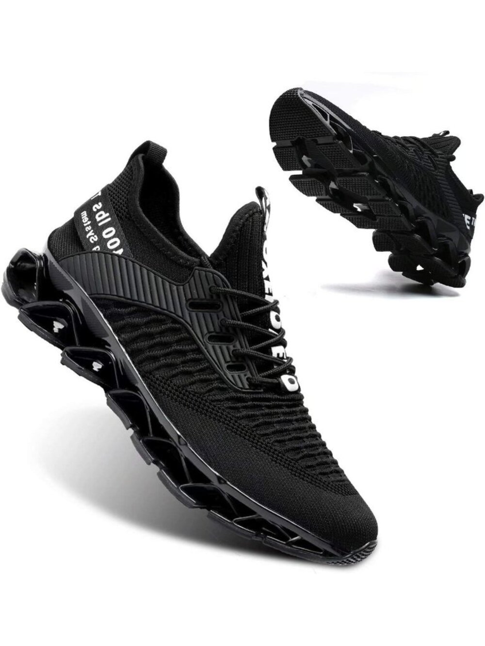 Women's Black Breathable Mesh Running Blade Non Slip Casual Basketball Shoes